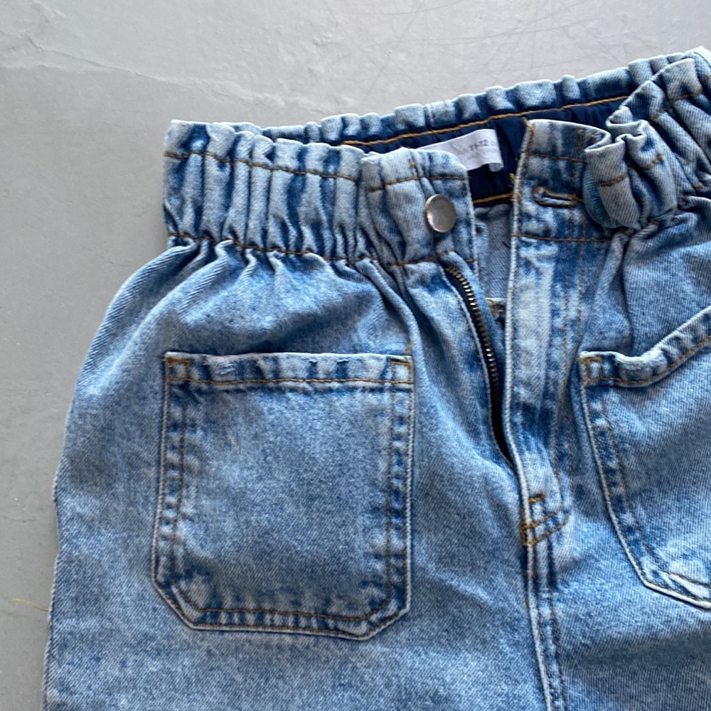 Zara Girls Paper Bag waist Elastic Jeans size 11-12 - Picture 4 of 6